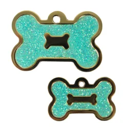 Ollipet hundetegn | Guld m. pastelgrøn glimmer