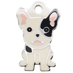 Sort/hvid Fransk Bulldog Charm m. nøglering