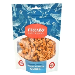 Ficcaro pollock & Chicken Cubes | 100g. Lækre kornfri godbidder