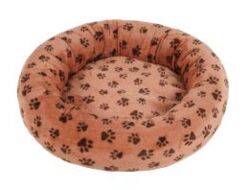 Donut hundesenge |Lysebrun m. poter