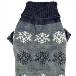 Grå hundesweater med snefnug - Mørkegrå model