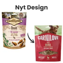 Carnilove Soft Snack Quail with Oregano nyt design emballage