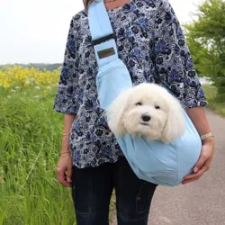 Coton de Tulear i Ollipet skuldertaske til mindre hunde