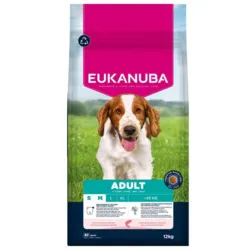 Eukanuba Adult hundefoder 12kg med laks og byg til små og mellemstore hunde