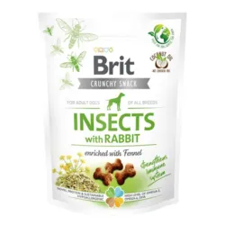Brit Crunchy Snack Insects with Rabbit er sprøde hundegodbidder med insektprotein, kanin og fennikel
