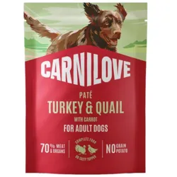 Carnilove Dog Pouch Paté Turkey & Quail med gulerod frontvisning