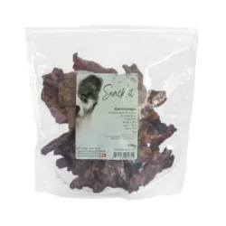 Snack’it Kaninlunger hundegodbid i 100 g pose med naturlige tørrede kaninlunger til hunde.