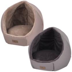 Ollipet hyggehule i grå og khaki