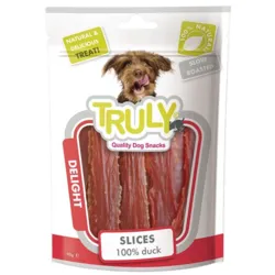 Truly Slices 100% Duck Delight hundegodbidder – lækre og slow roasted andeslices i høj kvalitet, perfekte som naturlig og smagfuld snack