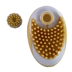 MagicBrush Badebørste er udstyret med en shampoo dispenser