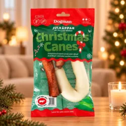 Dogman Christmas Canes med rullet råhud