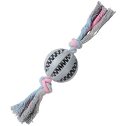 Companion Dental Chewing ball on rope - En smart tandrensende bidebold med reb igennem til hunde