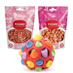 Sjov snusebold fra Ollipet med lækre Ficcaro godbidder - Aktivere din hund mentalt.