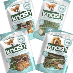 Lækre tyggesnacks fra Knash. Disse lækre tyggesnacks har en tandrensende effekt på din hund.