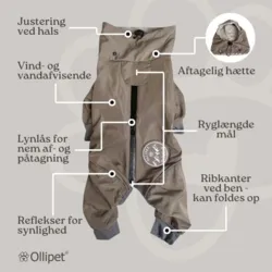 info om Ollipet Doodle rain coat med refleks