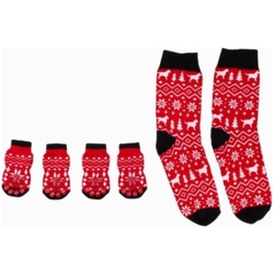 Matchende julestrømper til hund og ejer fra Flamingo