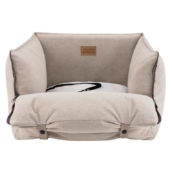 Komfortabelt og stilrent bilsæde med foldbar front – giver din hund et trygt og behageligt udsyn under kørslen.