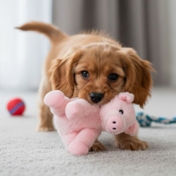 KW plysbamse, lyserød gris