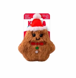 Kong Holiday Snuzzles XS Gingerbread er det sødeste stykke hundelegetøj med sjov pibelyd.