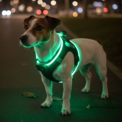 Step-in hundesele med LED-lys – nem at give på og lyser effektivt i mørke