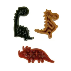 Veggie Dino hundegodbid med forskellige former og bagside som er hul