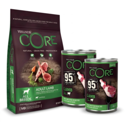 CORE hundefoder pakke med tørfoder og vådfoder med lam