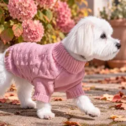 Pompom hundesweater - sød rosa farve
