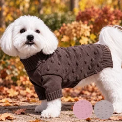 Pompom hundesweater i 3 farver - med korte forben