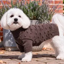Pompom hundesweater - Flot Mokka farve
