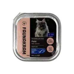 Faunakram cat paté with salmon pumpkin topping 100g med laks og græskartopping til voksne katte