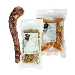Snack'it pakketilbud med kalkunhalse, kalkunvinger og kalkunterninger til hund
