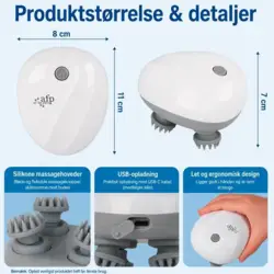 Massageapparat med roterende silikone hoveder