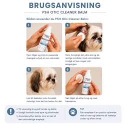 PSH Otic Cleaner ørepleje med aloe vera til hunde - Brugsanvisning