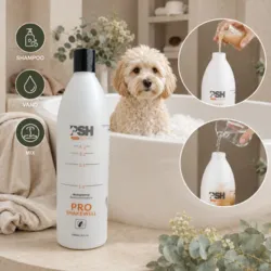 PSH Pro Shakewell mixerflaske gør det nemt at blande hundeshampoo med vand i det ønskede blandingsforhold før badet