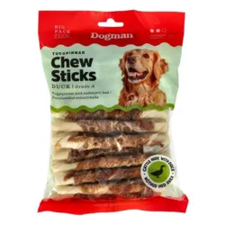 Tyggestænger med And 25p Hvid 12cm som velsmagende tyggesnack til hunde