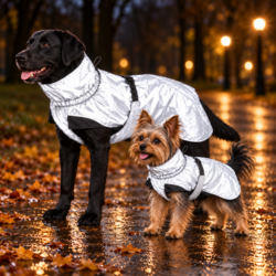 Klar til gåtur i al slags vejr: Dogman Ralf Light giver både den lille og den store hund en praktisk regnjakke med god pasform