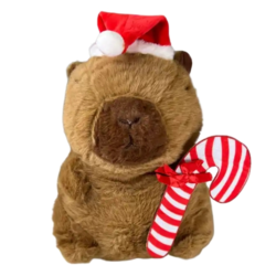 Capivara julebamse med julestok og nissehue