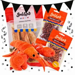 Gør Black November til ren hundeforkælelse med Ollipet Hide-a-Treat Hummer, bløde Mini Bits og Chicken Roll Mix. Saml snuseleg og lækre snacks i én pakke