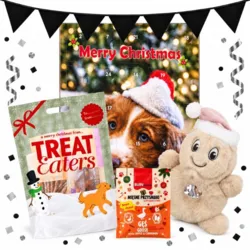 Glæd din hund med en julepakke fyldt med decemberhygge: Ozami julekalender, Treateaters snacks, Buba julegodbidder og en blød julebamse med piv