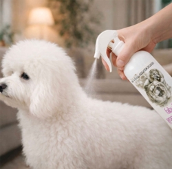 Sprayes direkte på pelsen, der straks suger produktet til sig, skal ikke skylles ud!