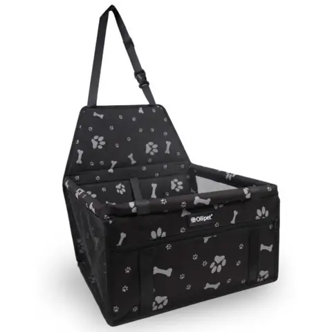 Autosæde til små hunde | Sort m. Poter