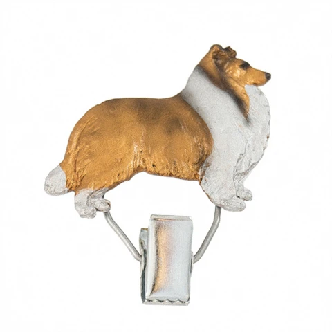 Nummerclips Sheltie | Brun/Hvid