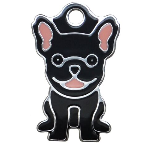 Sort Fransk Bulldog Charm m. nøglering