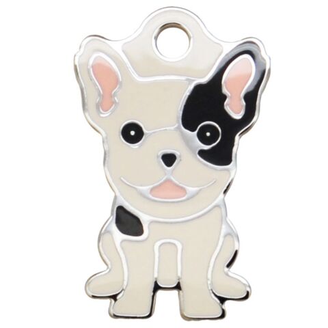 Sort/hvid Fransk Bulldog Charm m. nøglering