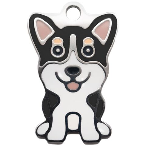Sort Corgi Charm m. nøglering