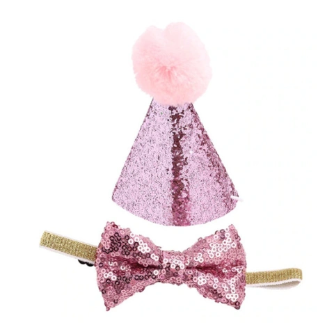 Festhat og butterfly til hunde - lyserød