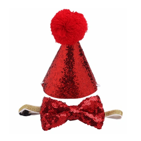 Festhat og butterfly til hunde - rød