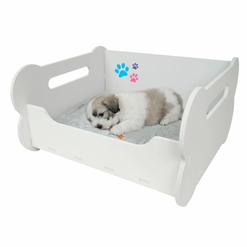 Kødbensformet hundeseng med pote klistermærker