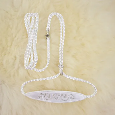 Udstillingsline | Flettet m. hagestykke | hvid