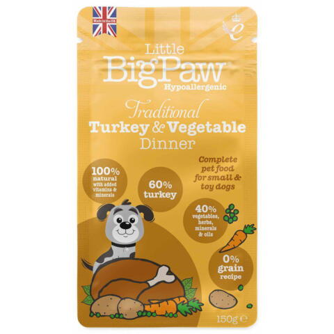 Traditional Turkey & Vegetable Dinner | Little Big Paw 150g
